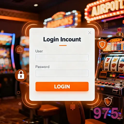 User logging into 975 for secure mobile casino access